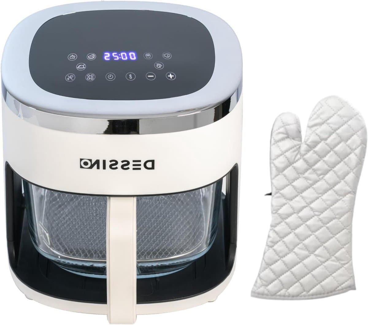 Digitale Airfryer - Hete Lucht Oven - Gezond Frituren - Glazen Mand 360 Graden - 4.2 Liter - Wit — afbeelding 1