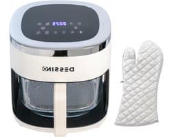 Digitale Airfryer - Hete Lucht Oven - Gezond Frituren - Glazen Mand 360 Graden - 4.2 Liter - Wit