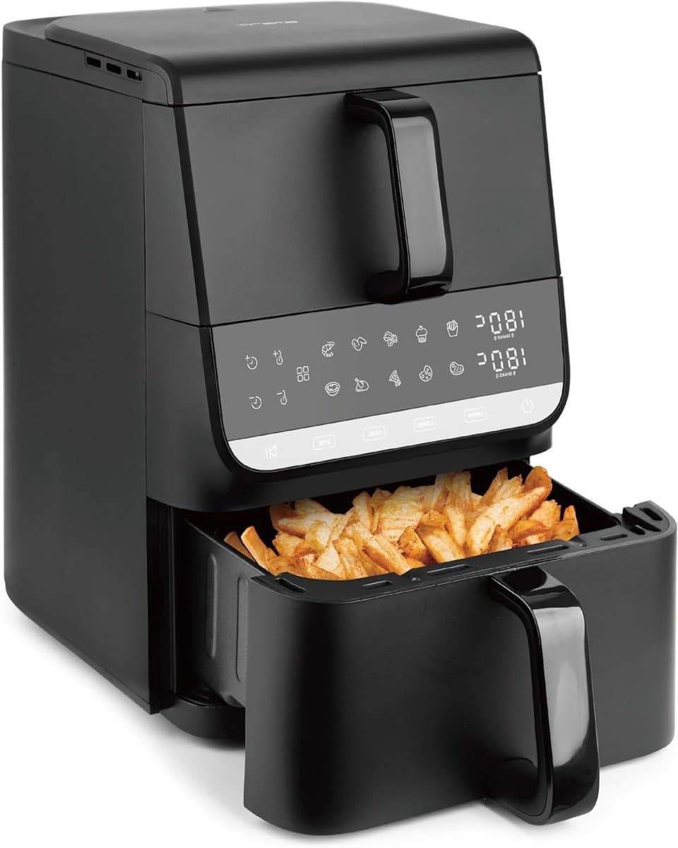Dubbele Kamer Airfryer - Heteluchtfriteuse XL - Gezond Koken - Sync Finish Functie - 10 Liter Totaal - Zwart — afbeelding 1