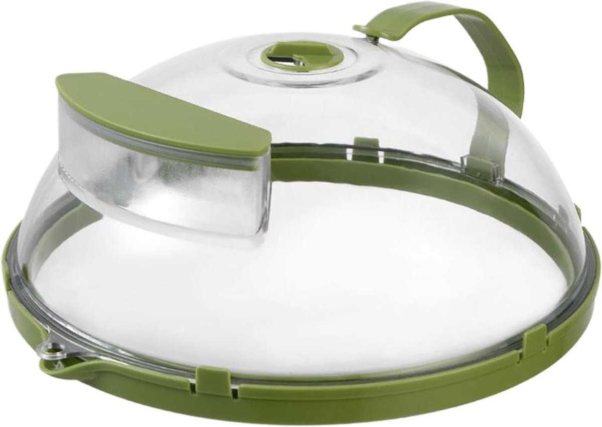 Magnetron Deksel - Voedsel Kap - Schoon Koken - Ingebouwd Hydratatiesysteem - 26 cm Diameter - Groen — afbeelding 1