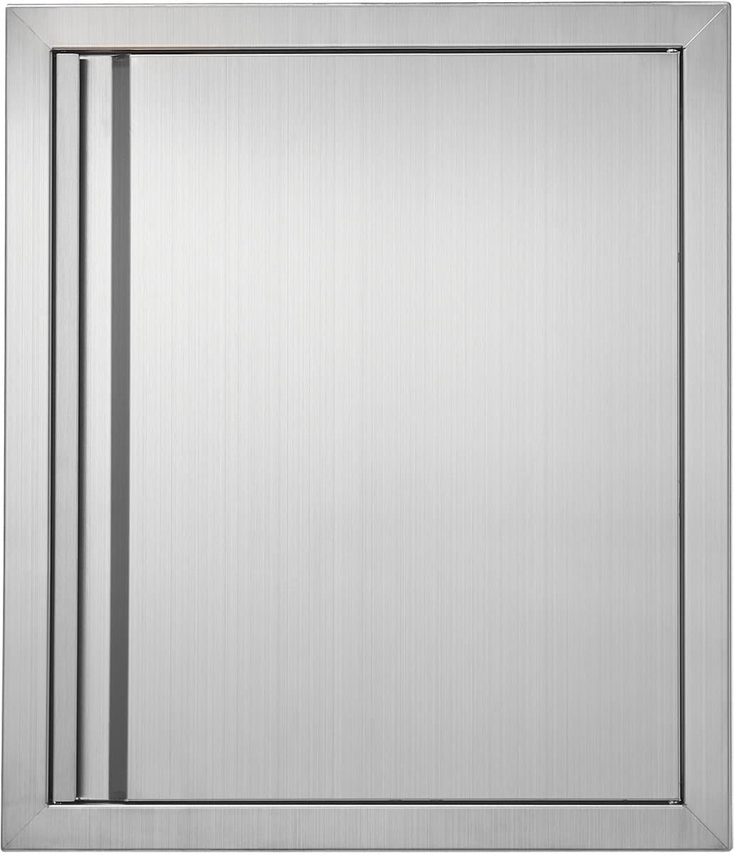 Barbecuetoegangsdeur 457 X 533 mm, Roestvrij Staal, Verzonken, Verticale Wanddeur met Intrekbare Handgreep voor Barbecue-Eiland, Buitenkast — afbeelding 1