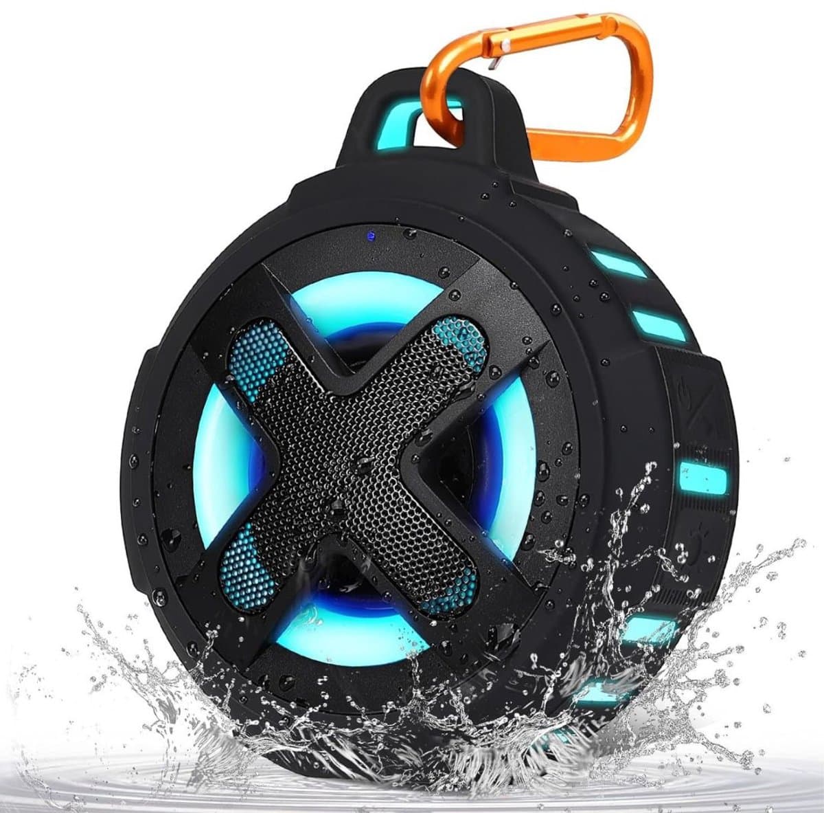 GTB® Douche Speaker - Badkamer Speaker - Douche Speaker Bluetooth - Zwart - 8cm x 8cm x 7cm — afbeelding 1