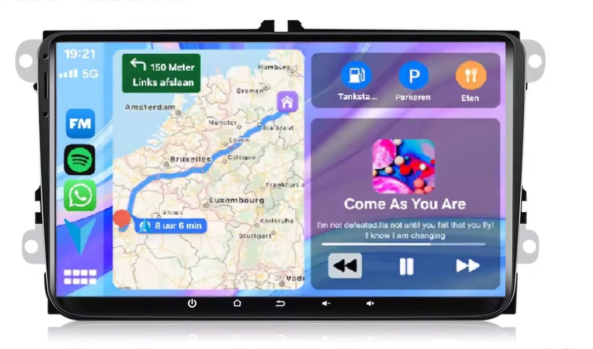 Autoradio 2/32GB met Carplay en Android Auto | Geschikt voor Vw volkswagen Golf 5 & 6 Polo Caddy Bora Jetta Transporter T5 Touran Passat scirocco 2003-2017 | radio met navigatie | 2006 2007 2008 2009 2010 2011 2012 2013 2014 2015 | Rns mk5 A6 R b6 — afbeelding 1
