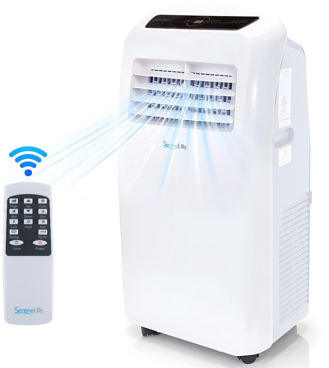 Serenelife Mobiele Airco - 12.000 BTU Draagbare 3-in-1 Airconditioner met Ingebouwde Ontvochtigerfuncti - Afstandsbediening en Raammontage Uitlaatkit — afbeelding 1