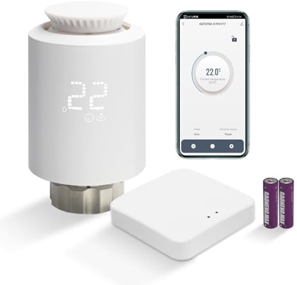 Slimme Radiatorthermostaatset met Zigbee Gateway en WiFi - Programmeerbare Thermostaten voor Slimme Verwarming — afbeelding 1