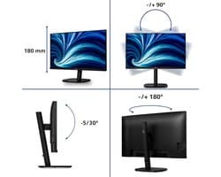 Philips 32B2U3601 - 32 inch QHD USB-C Business Monitor - 90w - RJ45 - USB-hub - 100Hz - 5 jaar garantie