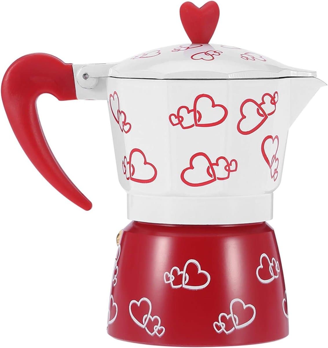 Duurzame rode espressokop voor thuisgebruik - Moka Pot - Licht koffiezetapparaat - Cappuccino en Latte maker - Rood - Verschillende maten — afbeelding 1
