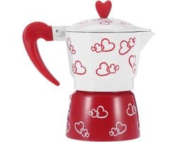 Duurzame rode espressokop voor thuisgebruik - Moka Pot - Licht koffiezetapparaat - Cappuccino en Latte maker - Rood - Verschillende maten