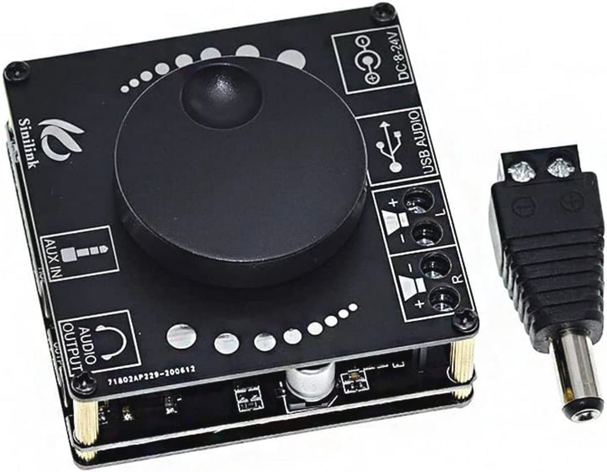 Bluetooth 5.0 20W Stereo Eindversterker - Mobiele Controle via APP, 12V/24V Digitale Versterker Module — afbeelding 1
