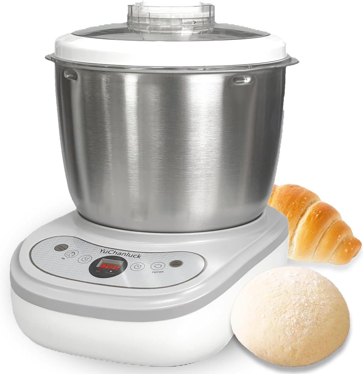 Elektrische deegroerder met 7 liter capaciteit en fermentfunctie voor brood- en pizzadeeg — afbeelding 1