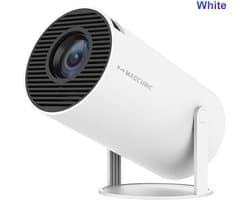 Zimoros Ultieme Draagbare WiFi 6 Mini Beamer - 200 ANSI Lumen - Projector Streamen - BT 5.0 - Android - Home Cinema