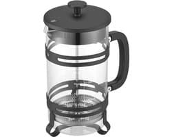 1 liter French Press-koffiezetapparaat, borosilicaatglas met roestvrijstalen filter, ideaal voor het zetten van koffie en thee thuis, op de camping of op reis, zilverkleurig