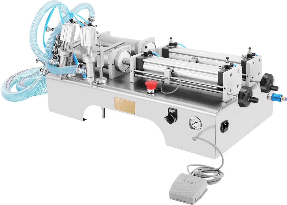 VEVOR 10w Vulmachine Voor Vloeistoffen 100-1000ml Vloeistofvulmachine Vulmachine Voor Vloeistoffen Met Dubbele Kop — afbeelding 1