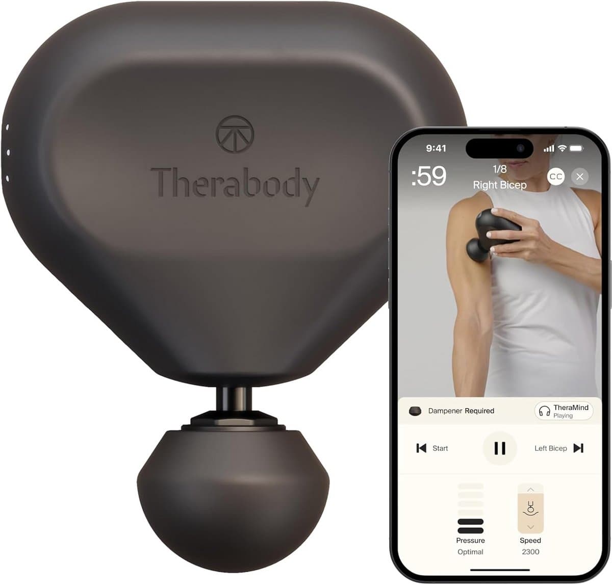 Theragun Mini 3e generatie ultradraagbaar massagepistool zwart — afbeelding 1