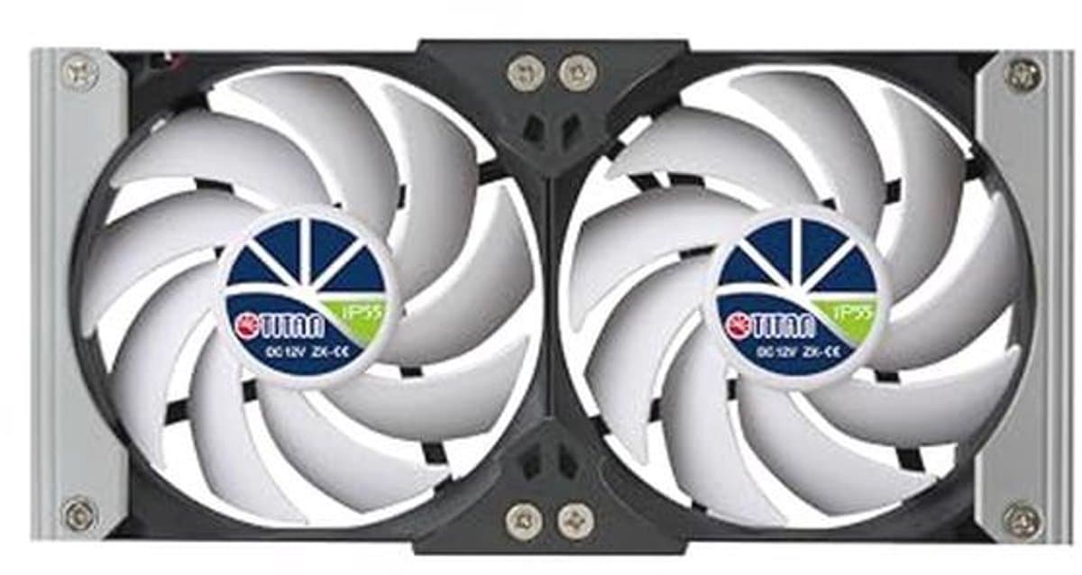 Waterdichte dubbele rack mount ventilatie koelventilator 12V DC met timer en snelheidsregelaar - 140mm — afbeelding 1