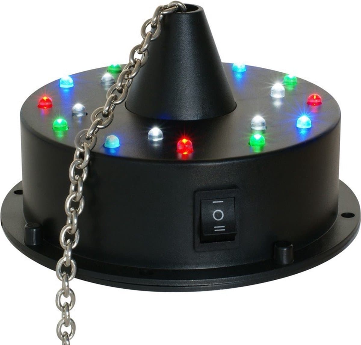 Spiegelbol motor - Fuzzix MBW18LED - Batterij discobal motor met LED's — afbeelding 1