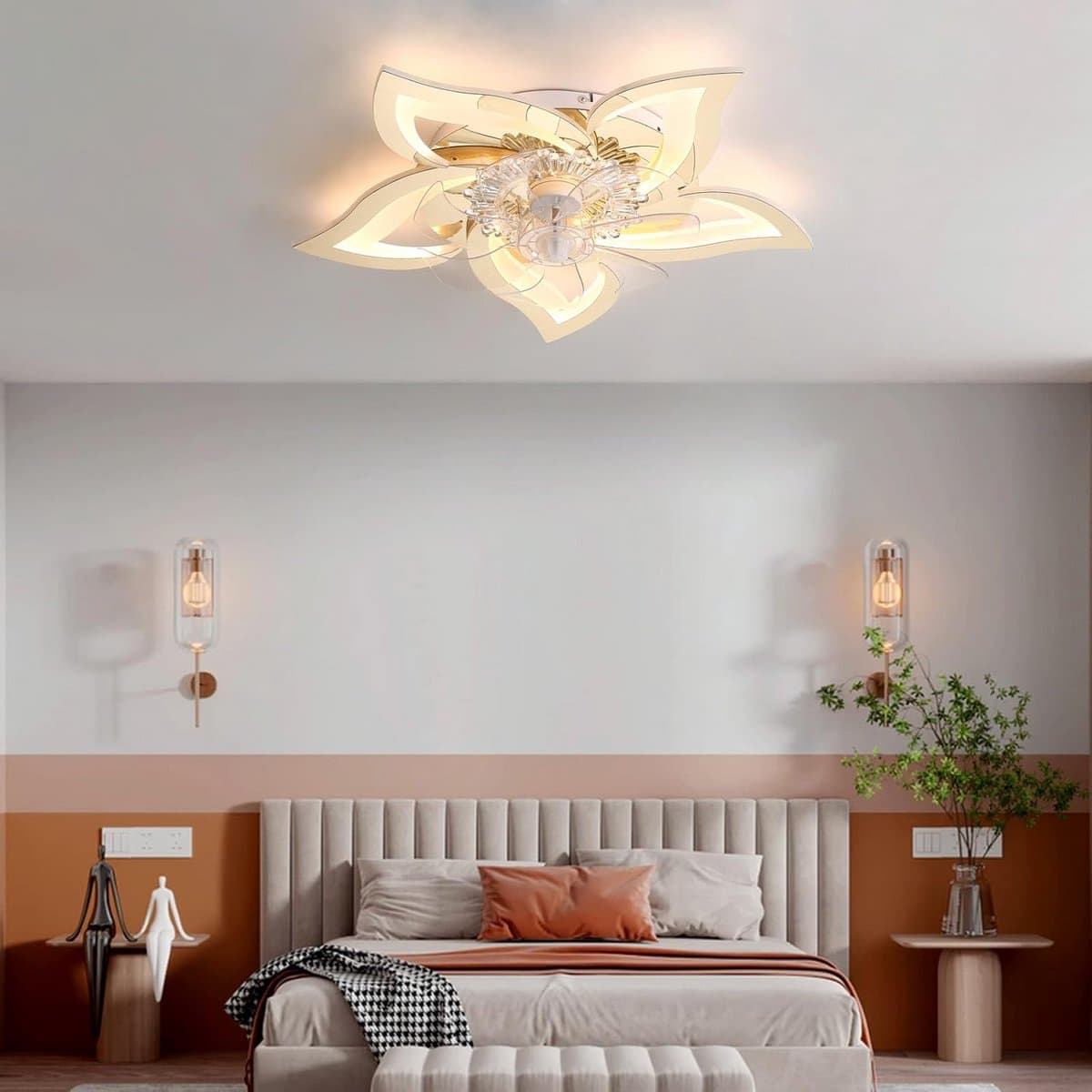 Stil LED Plafondventilator met Licht en Dimbaar, 6 Snelheden, Timer - Woonkamer & Slaapkamer — afbeelding 1