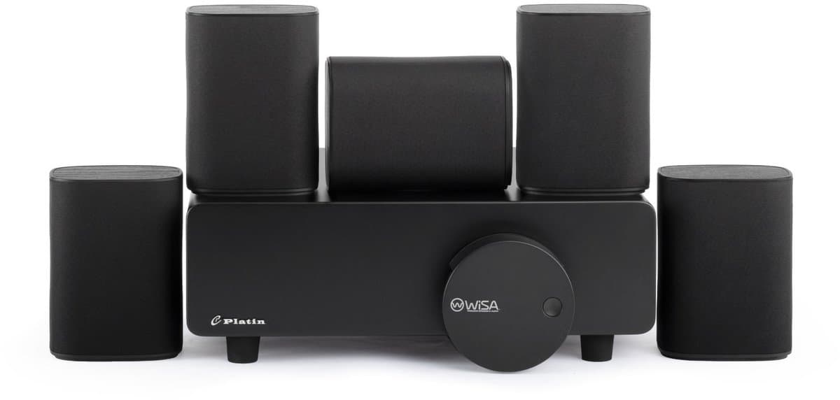 Clruro 5.1 Surround Sound Systeem – Draadloos – WiSA Certified – 24-bit 48 kHz – Scandinavisch Design – Zwart — afbeelding 1