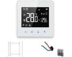 Opbouw Thermostaat | Wifi | Touchscreen bediening | Opbouw installatie | CV installatie | Tuya Smart Life | Spraakbediening | Wit