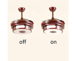 Plafondventilator Lamp - Houten Ventilator Licht - Moderne Verlichting - 3 Kleur Dimbaar - 112cm Diameter - Bruin