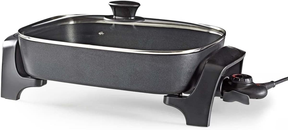 Florixa® Partypan -Airfryer -Hapjespan - makkelijke schoon te maken - Diameter 32 cm - Zwart- 50cm x 23cm x 31cm — afbeelding 1