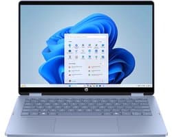 HP OmniBook 5 Flip 2-in-1 Laptop 14-fp0605ndx Intel Core 5 120U 35,6 cm (14") Touchscreen 2K 16 GB LPDDR5-SDRAM 512 GB SSD Wi-Fi 6 (802.11ax) Windows 11 Home Blauw