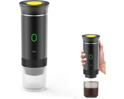 Draagbare reis-espressomachine - Oplaadbaar 12V met tas - Ideaal voor kamperen en auto's - Verwarmt snel - Capsules en gemalen koffie - Ideaal voor op reis