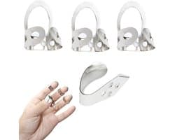 Somstyle Finger Picks Vingerplectrum Set - 4 Stuks - Plectrum voor Gitaar - RVS - Duimplectrum - Zilverkleurig