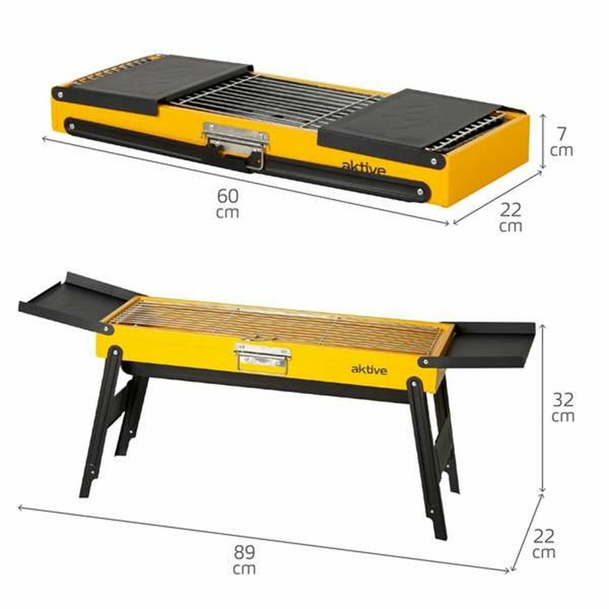 Barbecue Draagbare Aktive Staal 89 x 32 x 22 cm Geel — afbeelding 1