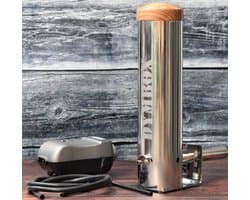 Dymbox 2,3L koud rook generator Starters Kit Vernieuwde versie met as schuif (incl. 1KG rookhout snippers, luchtpomp) voor rookovens rookkasten en BBQ (cold smoker) koud rook generator CSG