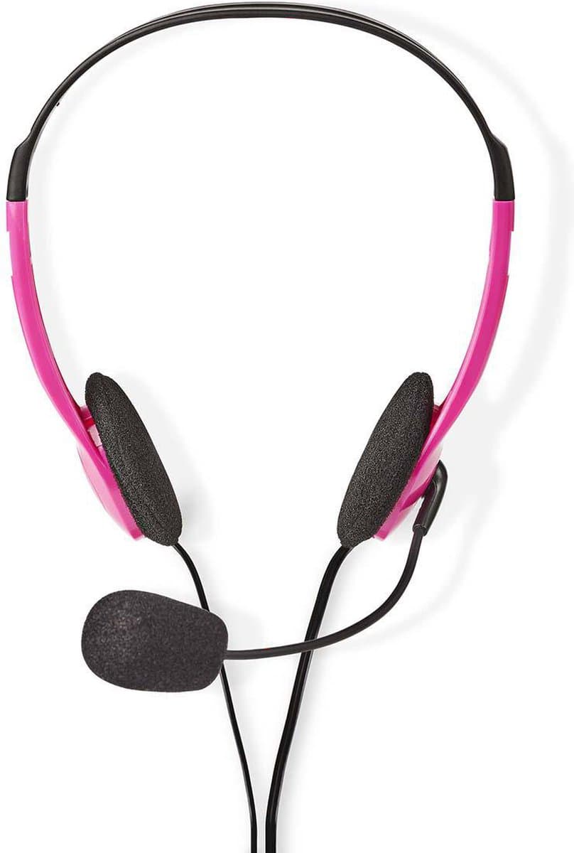 Nedis PC-Headset - On-Ear - Stereo - 2x 3.5 mm - Opvouwbare microfoon - Roze — afbeelding 1