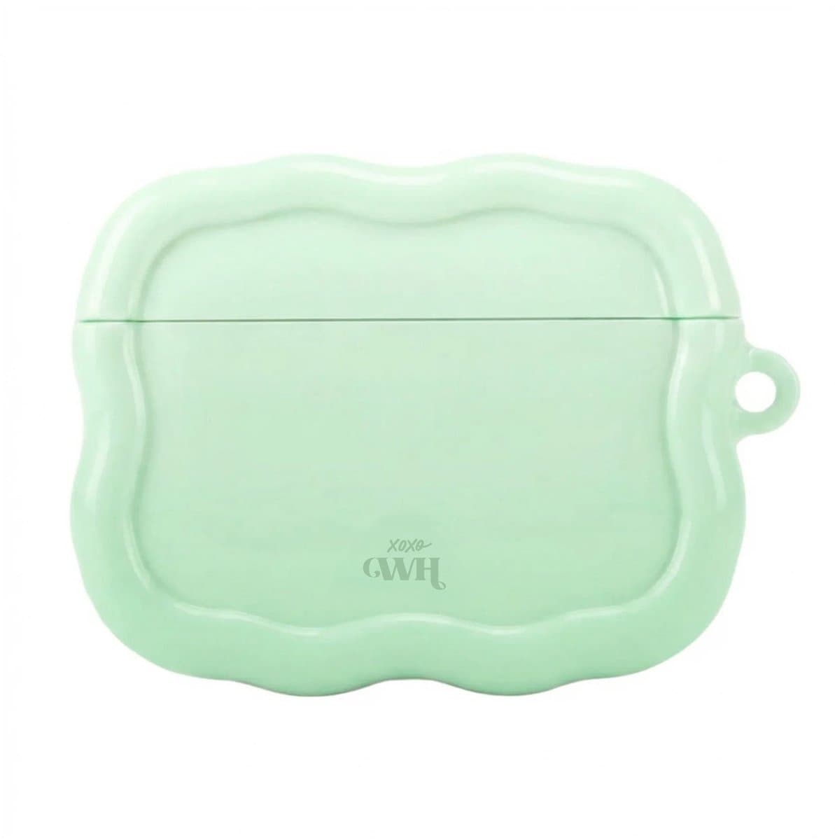 xoxo Wildhearts hoesje geschikt voor AirPods Pro 3 - Sage Sorbet - Ook als telefoonhoesje verkrijgbaar - Schokbestendige wavy case - Koptelefoonhoesje - Beschermhoes met golvend design - Groen — afbeelding 1