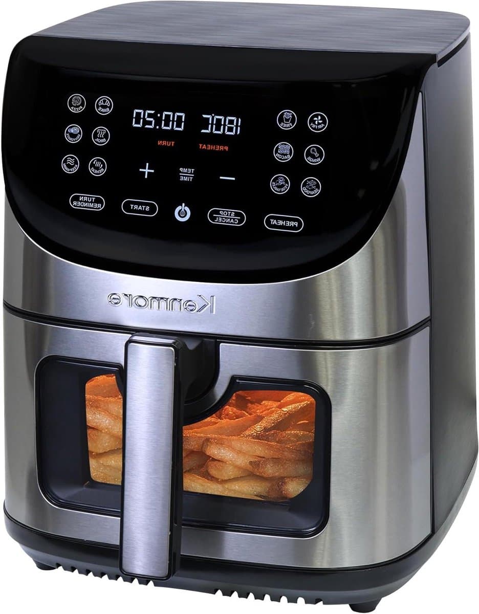 Heteluchtfriteuse - Airfryer Frituurpan - Gezond Koken - XL 78 liter capaciteit - 1700 W - Zwart en zilver — afbeelding 1