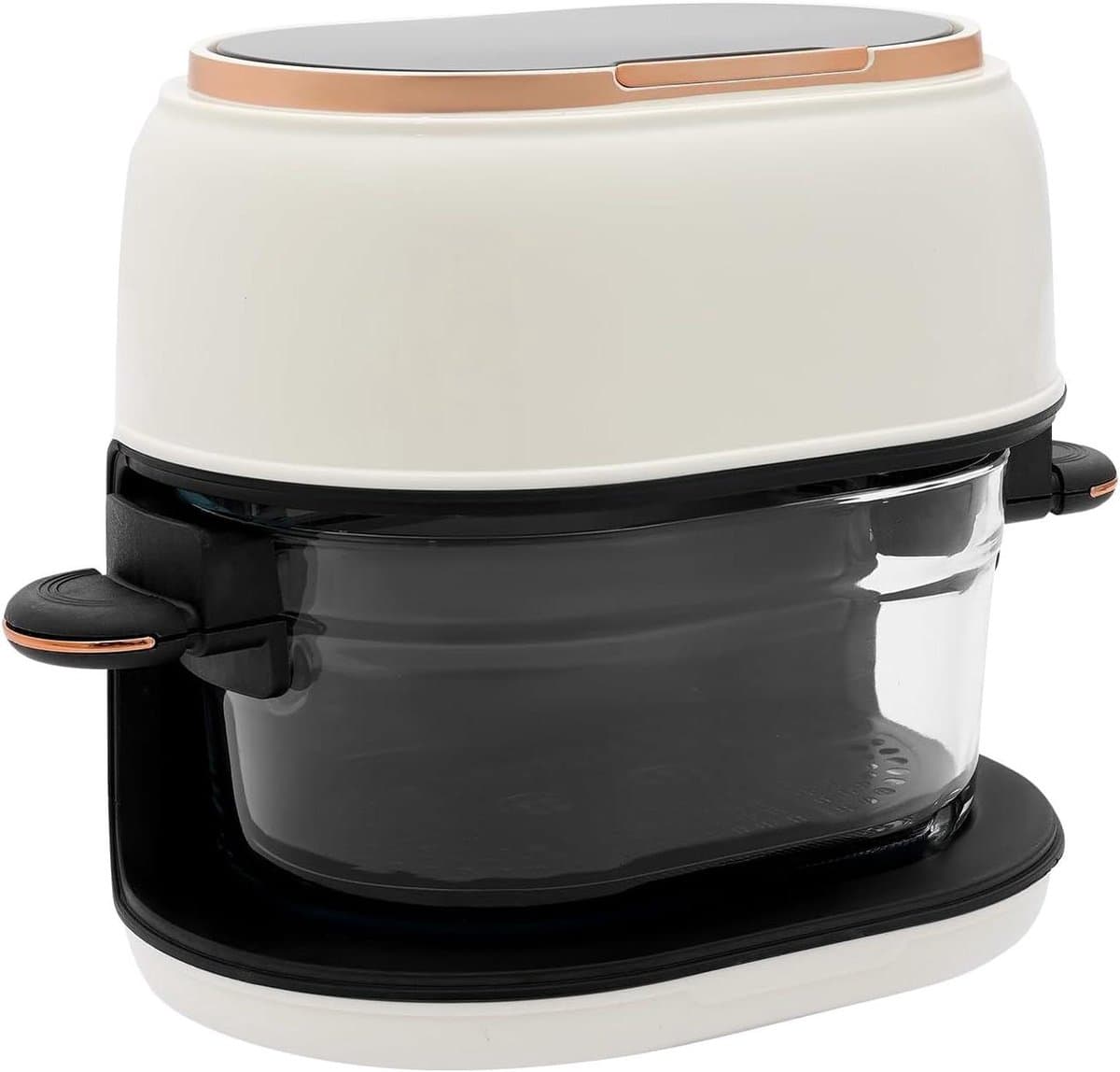 Hete Lucht Frituurpan - Airfryer Oven - Gezond Bakken - Glazen Mand - 4 Liter - Wit — afbeelding 1