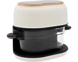 Hete Lucht Frituurpan - Airfryer Oven - Gezond Bakken - Glazen Mand - 4 Liter - Wit