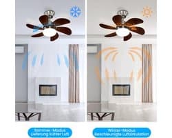 Plafondventilator met Lamp - Ventilatorlamp - Verkoeling en Verlichting - Zes Bladen - 75 cm - Chroom