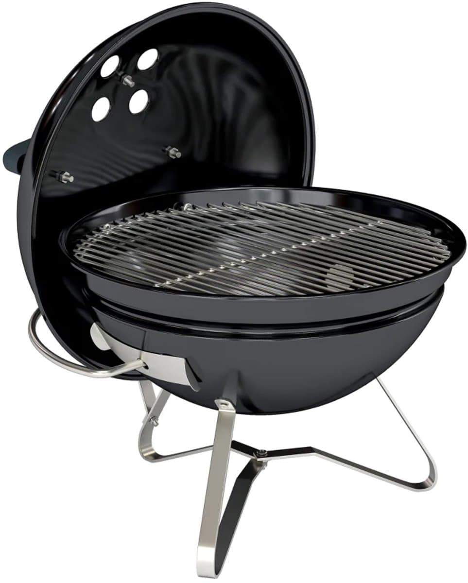 Premie Houtskool Barbecue - Smoker Barbecue - Draagbare Houtskoolgrill - met Deksel, Handvat & Verstelbare Ventilatiesleuven - BBQ voor Kamperen, Buiten, Tuin - 41 x 41 x 44 cm - Zwart — afbeelding 1