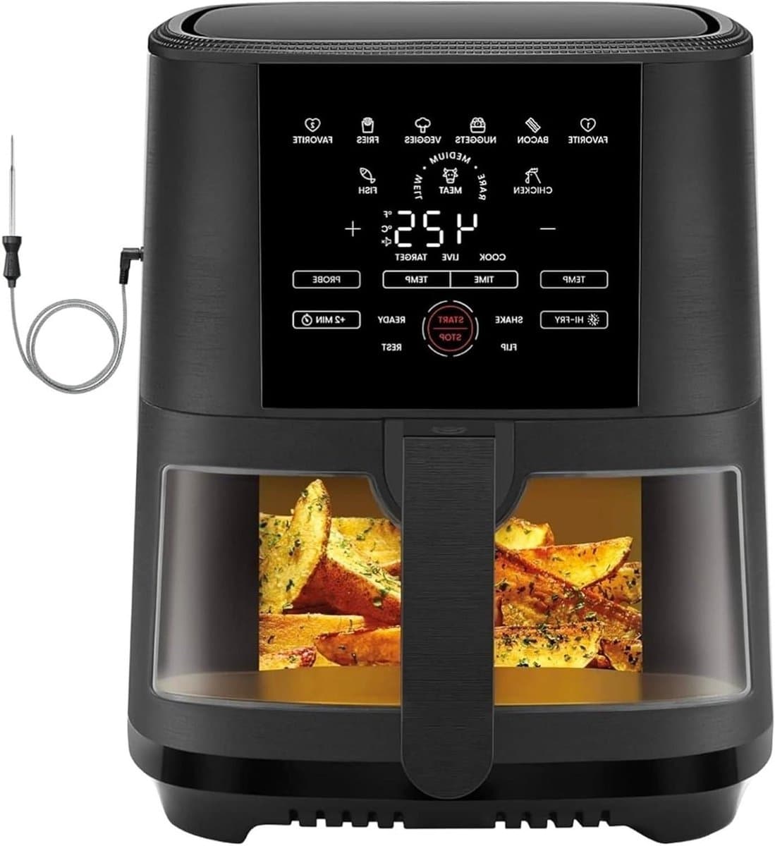 Slimme Airfryer - Olievrije Friteuse - Gezond Koken - Snelle Luchtcirculatie - 5 Qt - Zwart — afbeelding 1