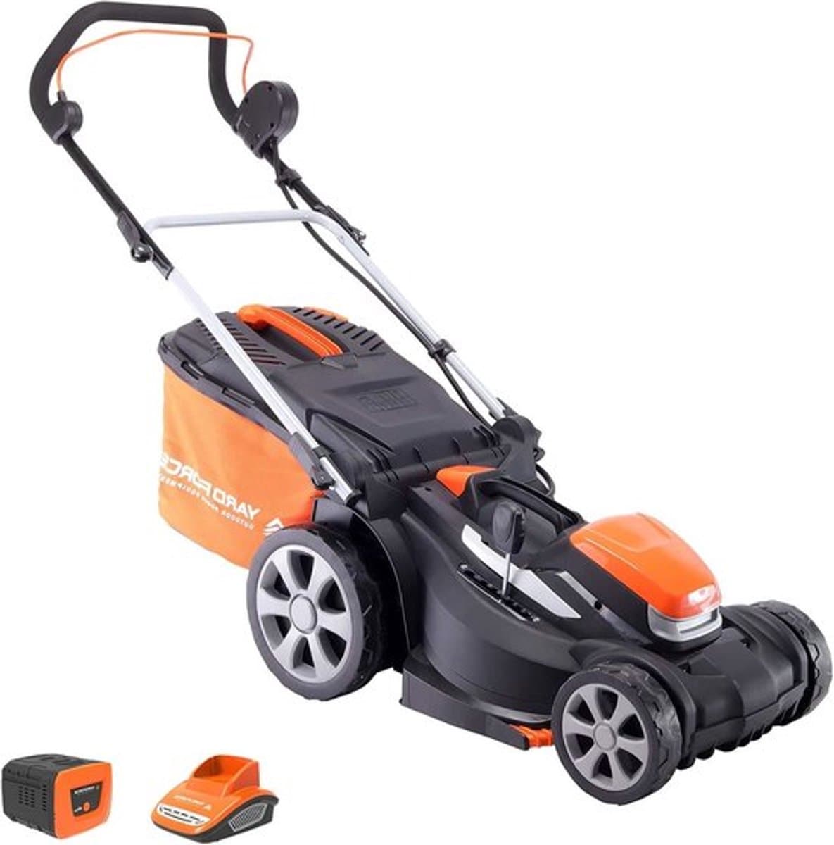 Draadloze Grasmaaier – Accumaaier – Elektrische Grasmaaier – Gazonmaaier – Accugrasmaaier – Borstelloze Motor – 40V Lithium-Ion Accu Met Snellader – Maaibreedte 37 cm — afbeelding 1