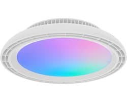 Plafondventilator met Lamp - Kingtron Flair - Aanpasbare Lichtkleur 3000K-4000K-6500K + RGB - Afstandsbediening - Dimbaar - Wit