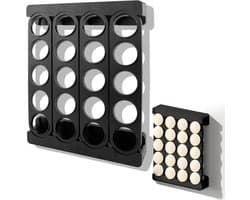 Capsulehouder voor Koffiecapsules, Wandmontage zonder Boren, Geschikt voor Keukenopslag, Ruimtebesparend en Stijlvol Design in Zwart