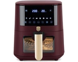 Digitale Heteluchtfriteuse - Olievrije Friteuse - Gezond Koken - 8 Automatische Programma's - 5 Liter Capaciteit - Mat Bordeaux