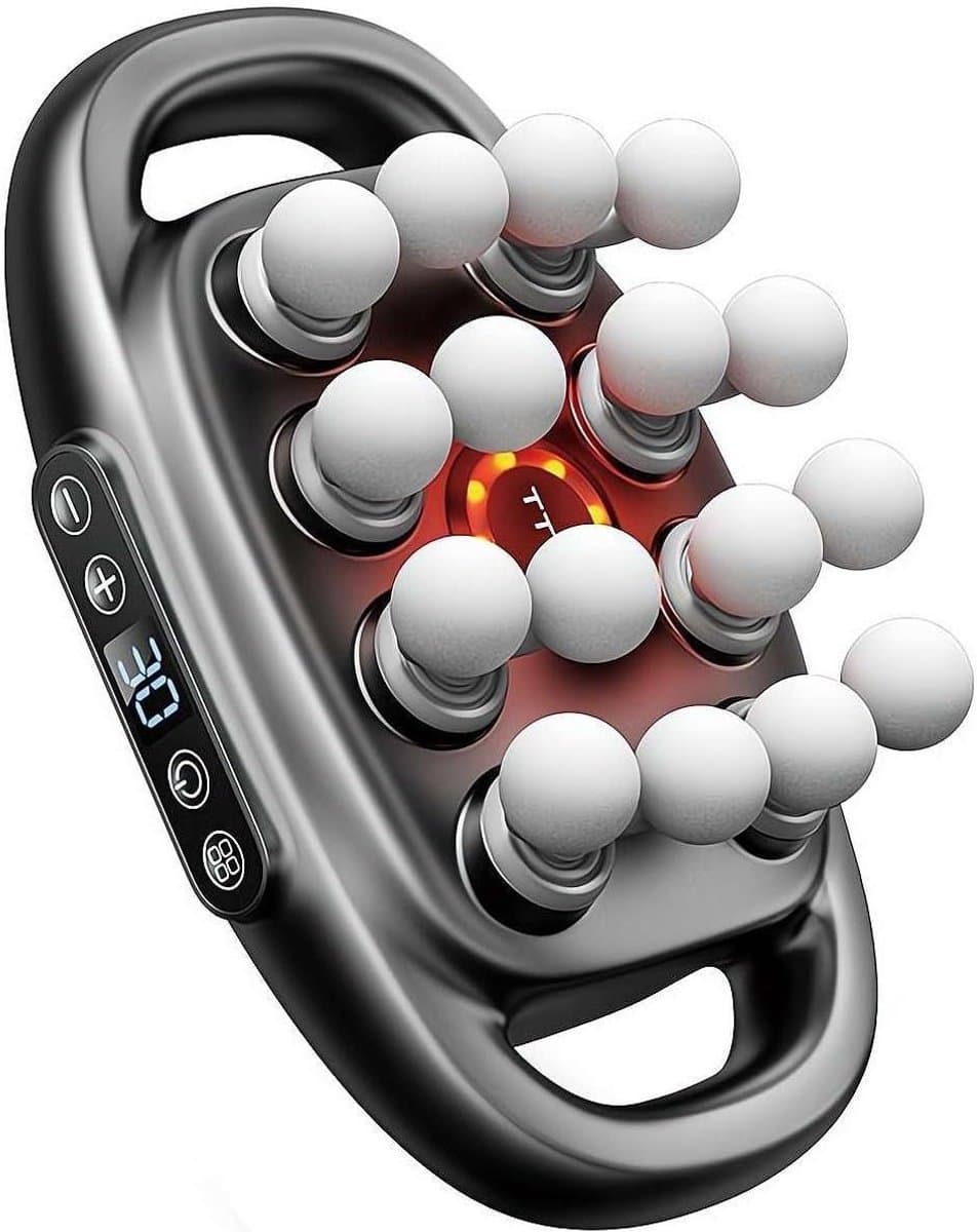 Massage Gun Set - Spierherstel Apparaat - Spierontspanning - 16 Intensiteitsniveaus - 8 Opzetstukken - Grijs — afbeelding 1