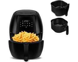 Airfryer Grote Capaciteit - Heteluchtfriteuse Vetvrij - Gezond Koken - Snelle Opwarming 60 Sec - 7.7 Liter - Zwart