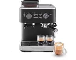 KitchenAid Pistonmachine met Koffiemolen - 5KES6551EBK - Ingebouwde koffiemolen - Kantelbaar stoompijpje - 15 bar pomp en drukmeter - Vulkaanzwart