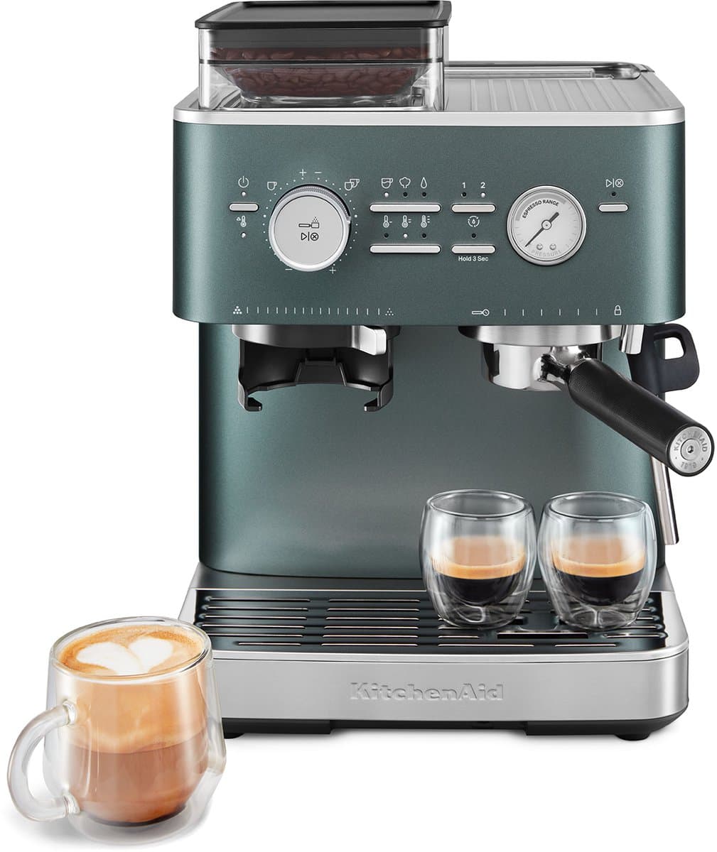 KitchenAid Halfautomatische Espressomachine - Ingebouwde koffiemolen, kantelbaar stoompijpje, 15 bar pomp en drukmeter - Juniper — afbeelding 1
