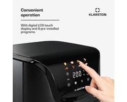 Klarstein AeroVital Deluxe Heteluchtfriteuse – 5L airfryer, 1700W, Touch-display, 8 programma's, Antiaanbaklaag, Cooltouch-behuizing, Timer & temperatuurregeling, Zwart