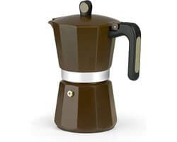 Italiaanse koffiezetapparaat aluminium 6 kopjes - geschikt voor alle kookplaten inclusief inductie