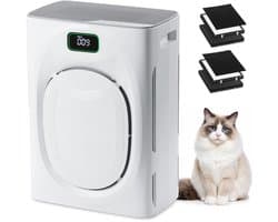 Luchtreiniger Hepa-filter Met Actieve Koolfilter - 48 Watt Vermogen - 40 m² Oppervlakte - Wit - Voor Huisdieren Allergieën