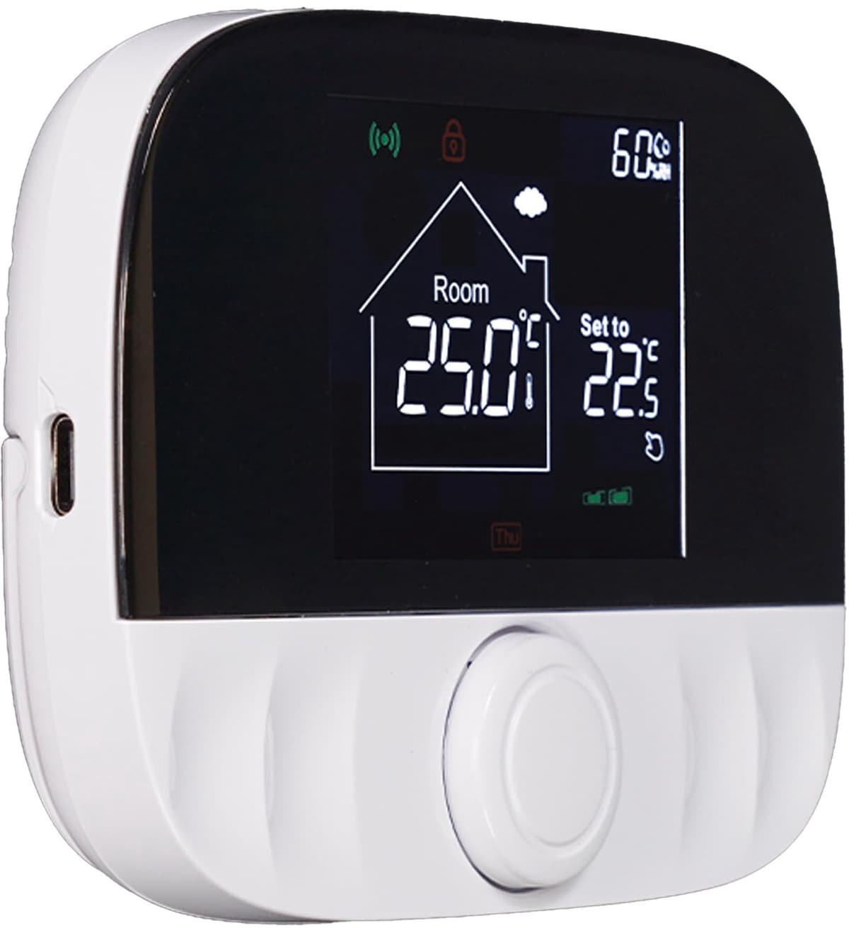 Thermostaat WiFi + RF433, draadloos, voor gasketel en vloerverwarming met water, op batterijen werkende kamereenheid + ontvanger 220 V 5 A, wekelijkse programmering, app — afbeelding 1